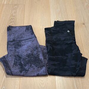 Lululemon Size 8 Black and Purple Leggings Bundle.